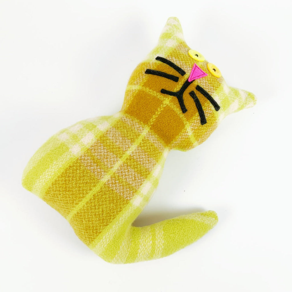 Artearoa – Blanket Cat – Lime Green Check