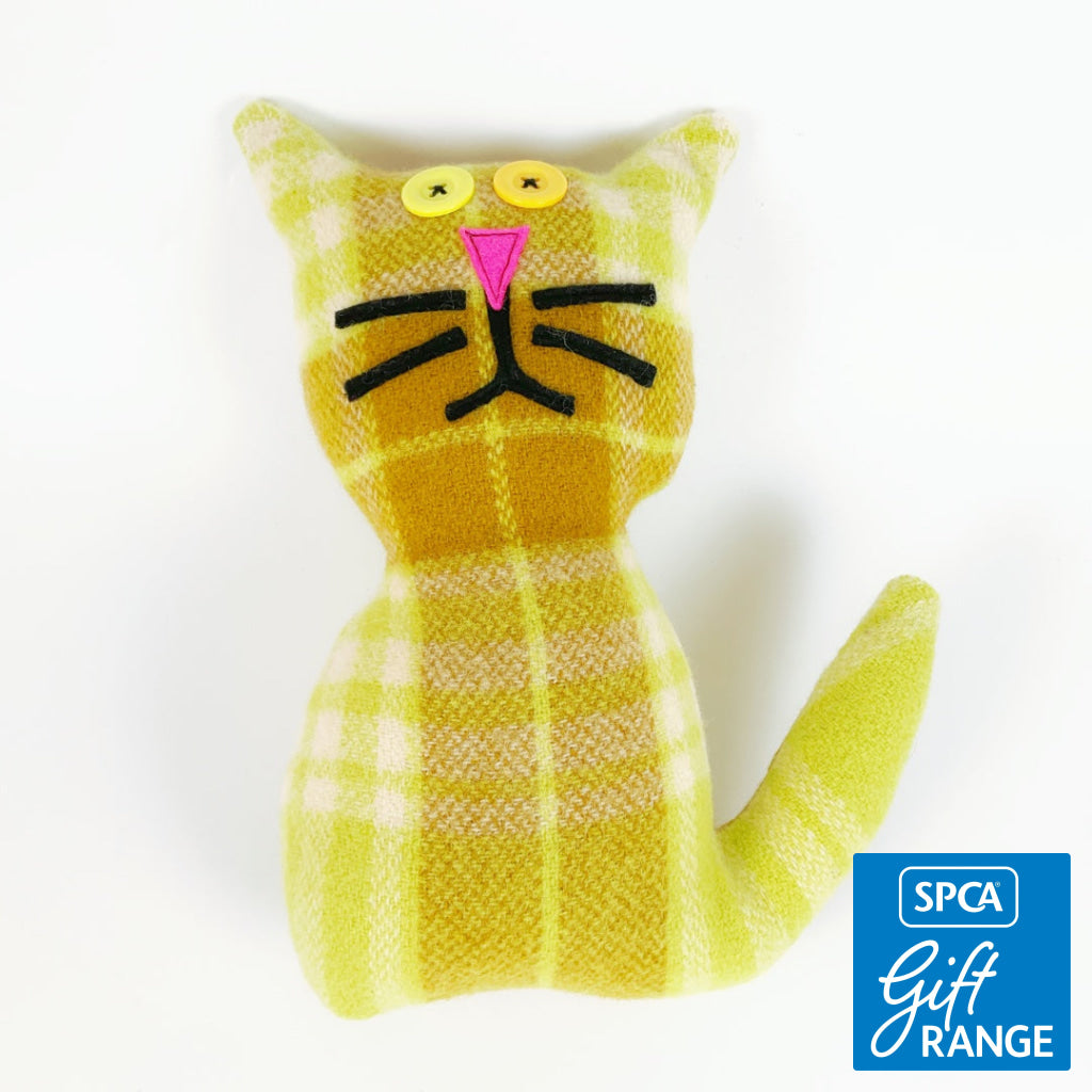 Artearoa – Blanket Cat – Lime Green Check
