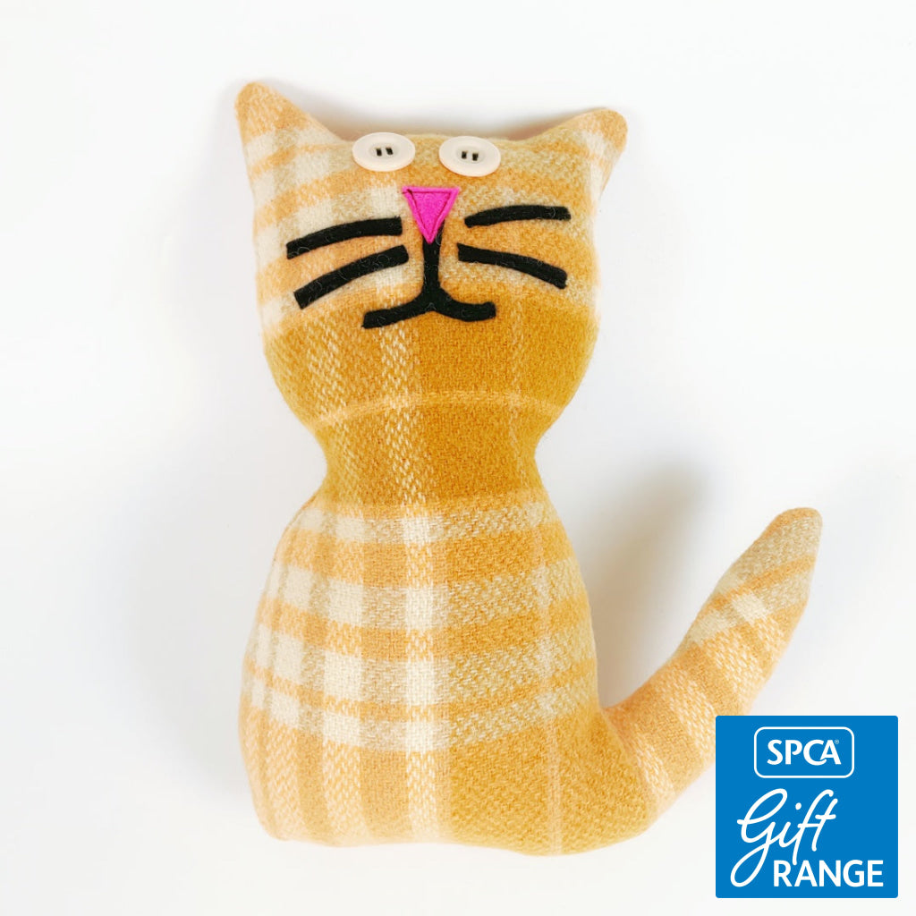 Artearoa – Blanket Cat – Orange Check