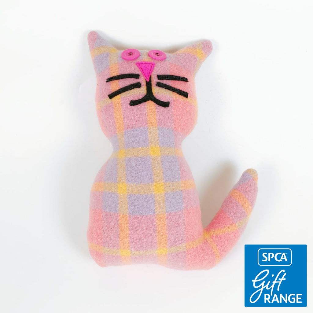 Artearoa – Blanket Cat – Pink & Lavender Check