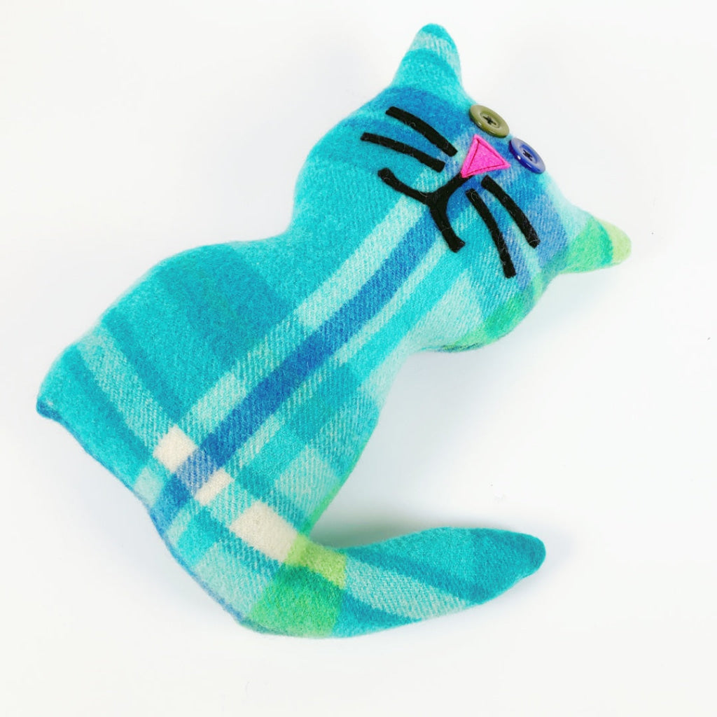 Artearoa – Blanket Cat – Teal Check