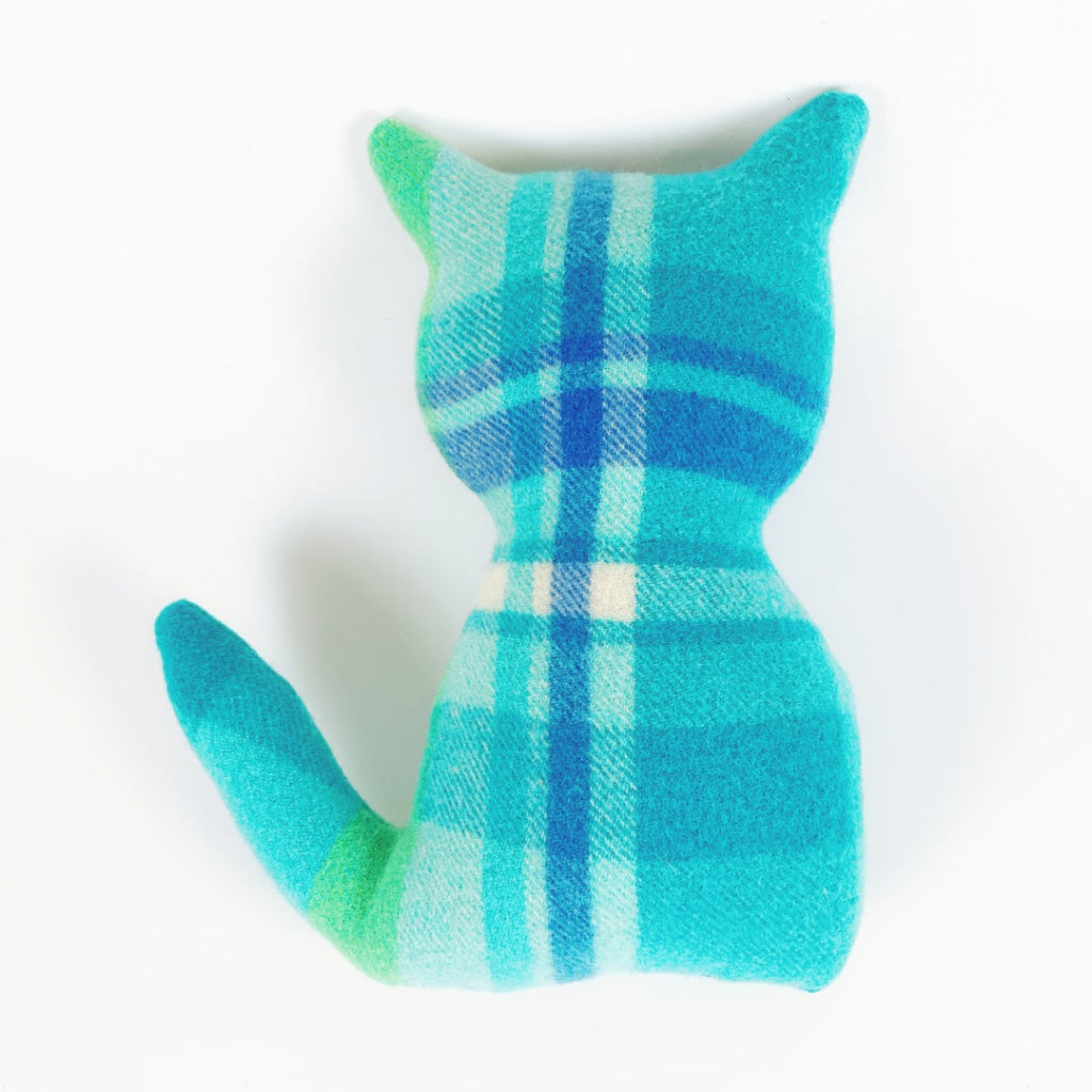 Artearoa – Blanket Cat – Teal Check