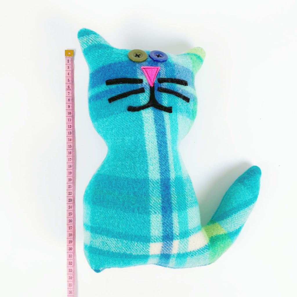 Artearoa – Blanket Cat – Teal Check