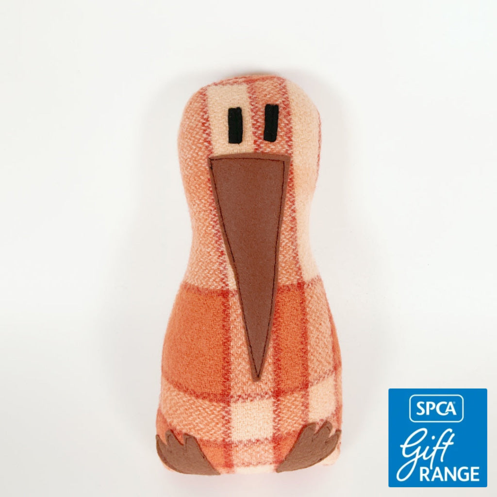 Artearoa – Colourful G.N. Kiwi – Peach & Cream Check