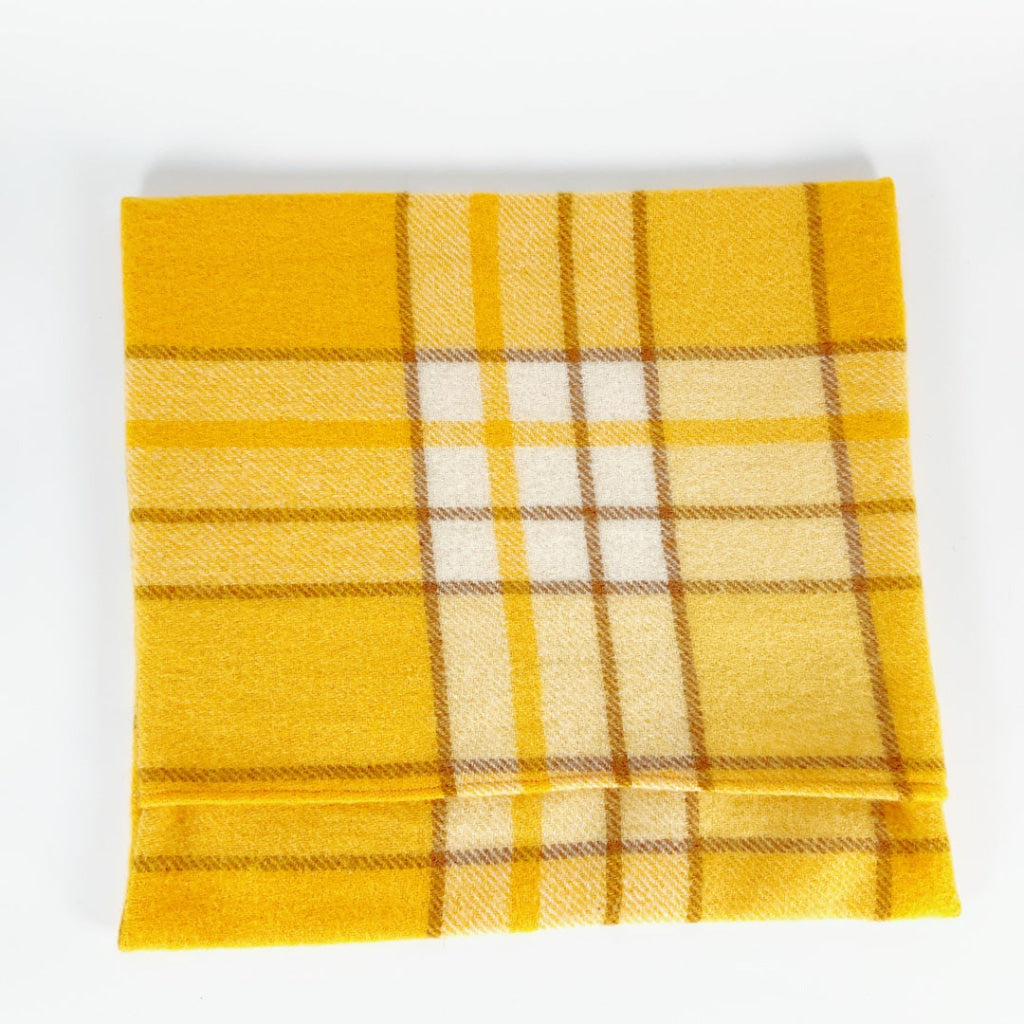 Artearoa - Fantail Cushion Cover - Golden Yellow Check