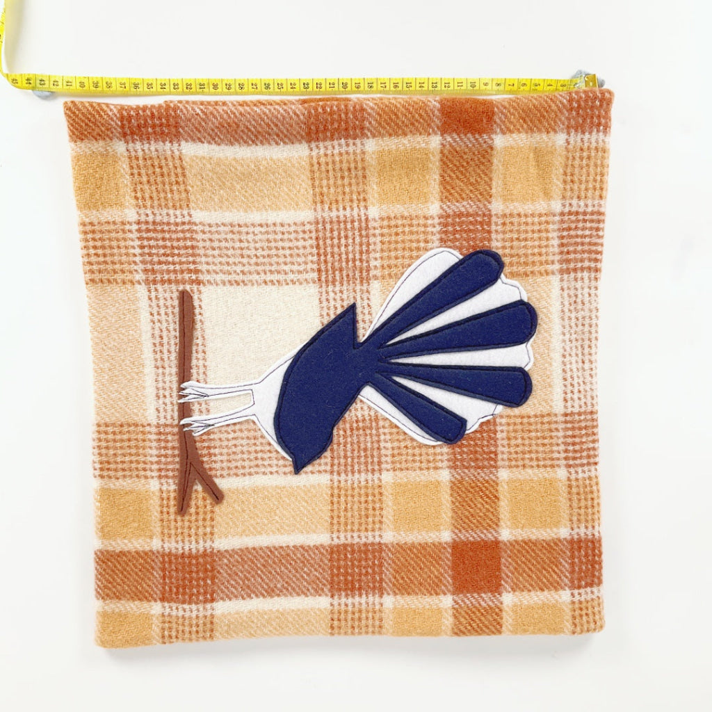 Artearoa - Fantail Cushion Cover - Rust & Cream Check