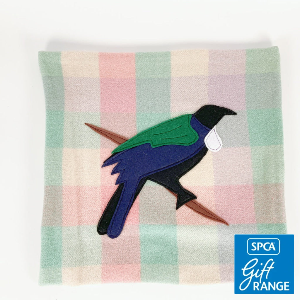 Artearoa - Tui Cushion Cover - Pastel Multi Check