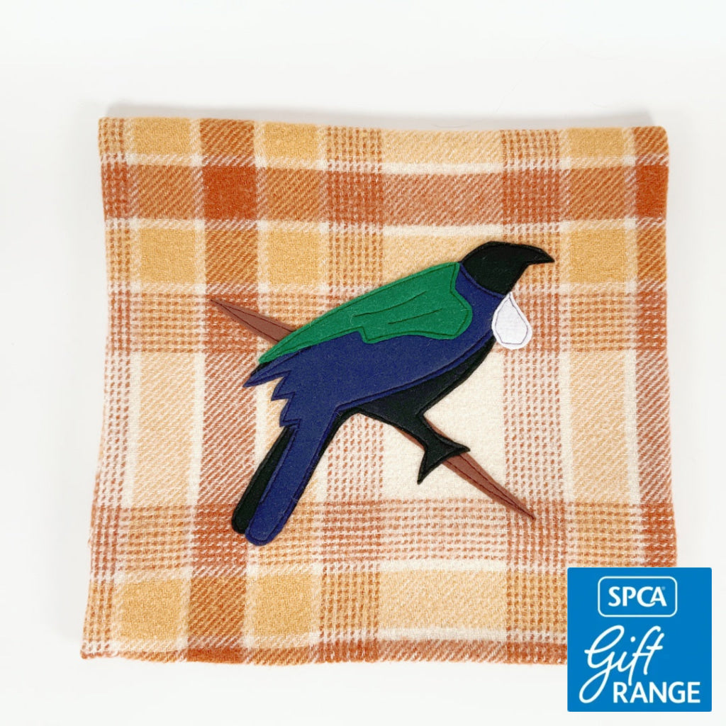 Artearoa - Tui Cushion Cover - Rust & Cream Check