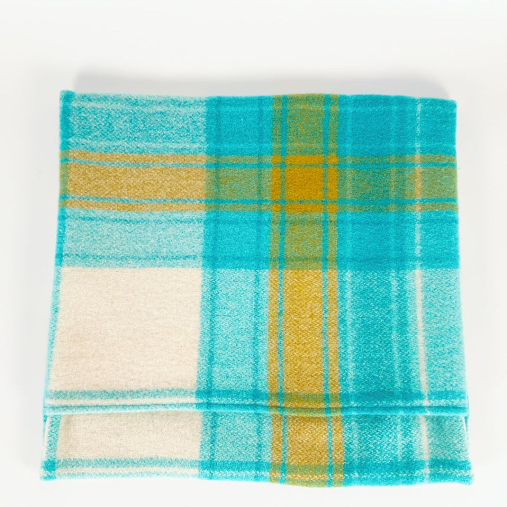 Artearoa - Tui Cushion Cover - Turquoise & Cream Check