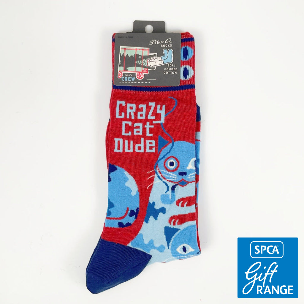 BlueQ - Crazy Cat Dude Men’s Socks