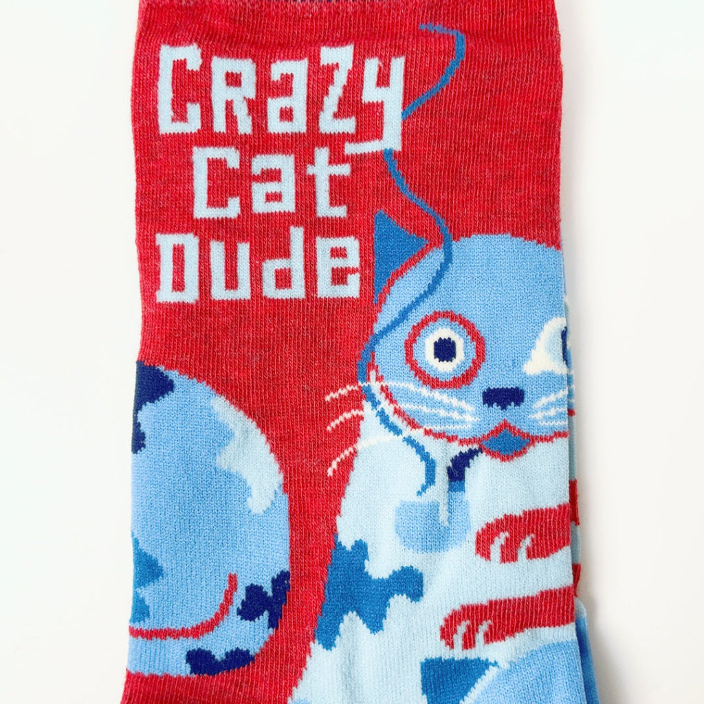 BlueQ - Crazy Cat Dude Men’s Socks