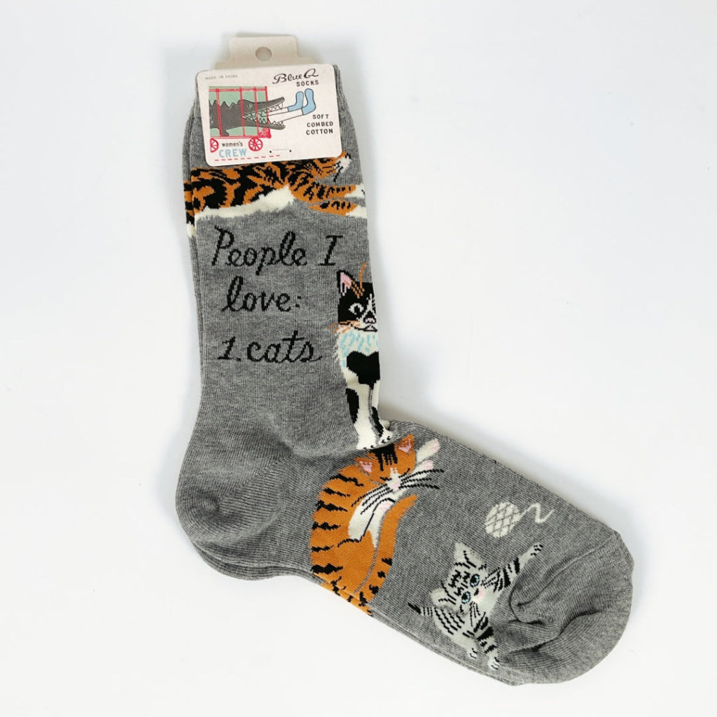 BlueQ - People I Love: Cats Crew Socks