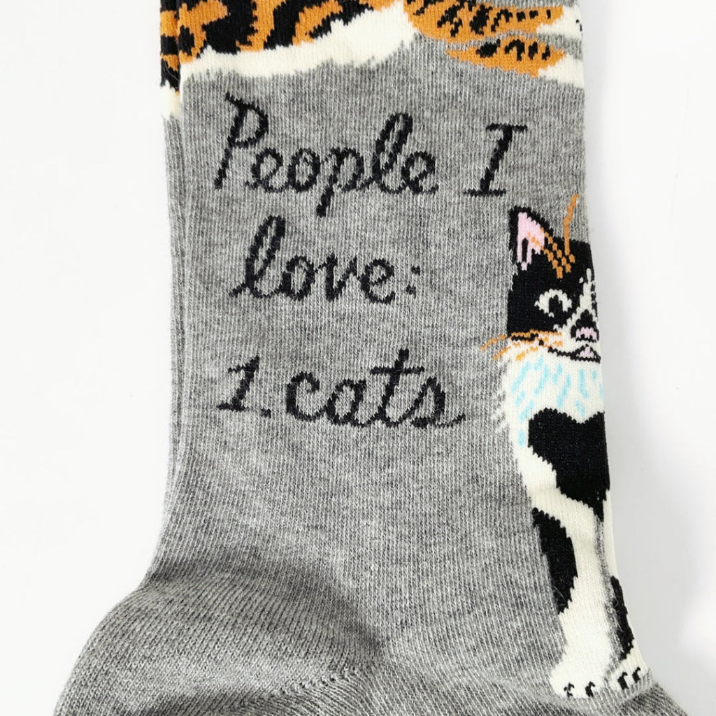 BlueQ - People I Love: Cats Crew Socks