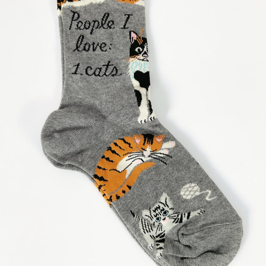 BlueQ - People I Love: Cats Crew Socks
