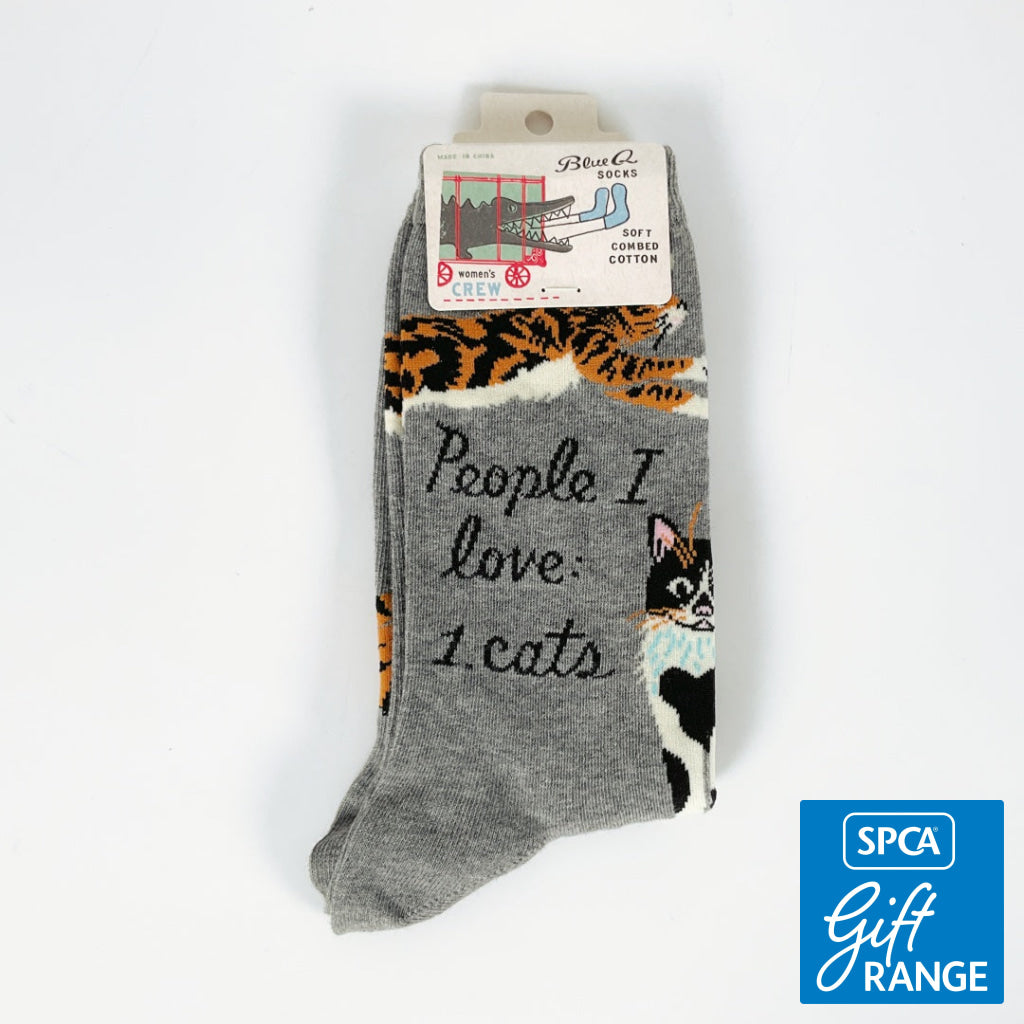BlueQ - People I Love: Cats Crew Socks