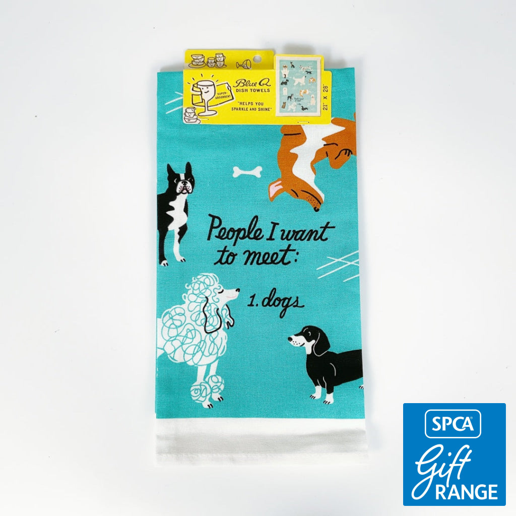 BlueQ - People To Meet: Dog Dish Towel