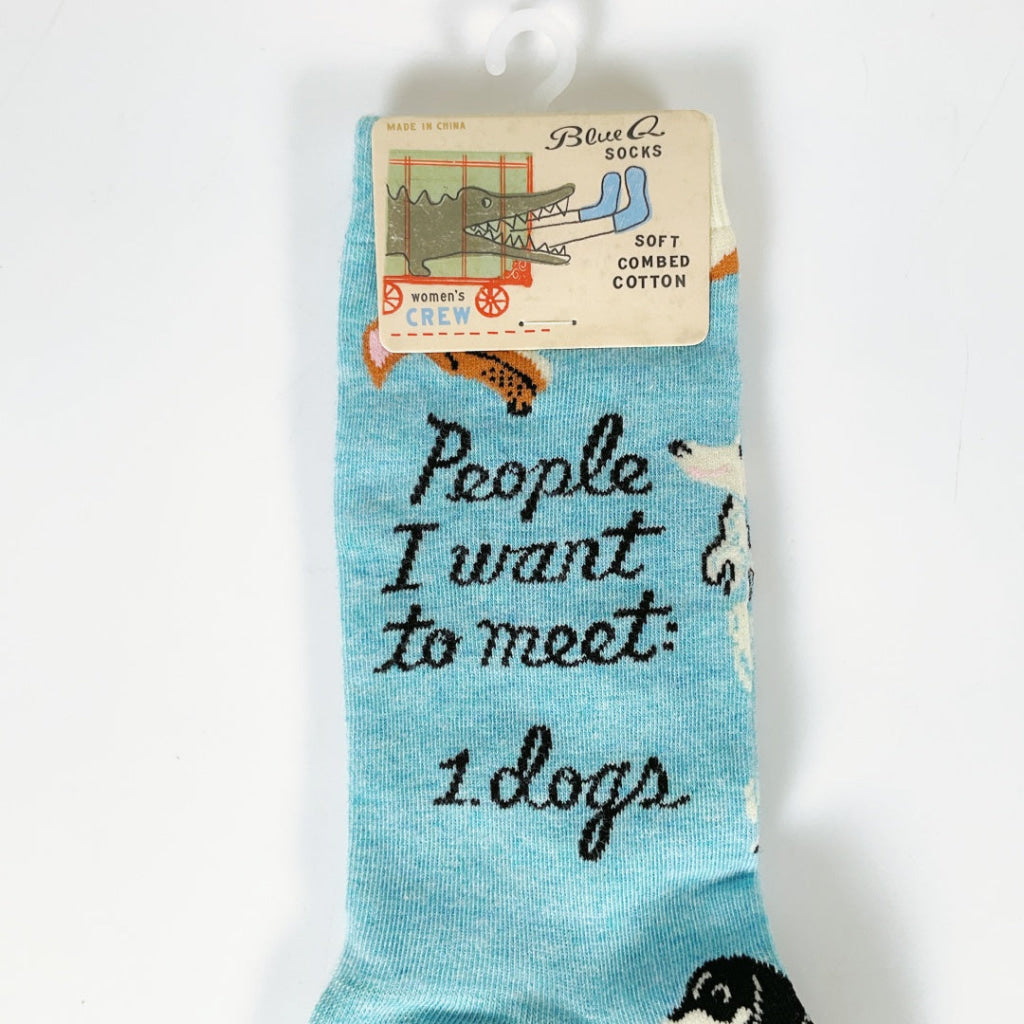 BlueQ - People To Meet: Dogs Crew Socks