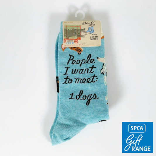BlueQ - People To Meet: Dogs Crew Socks