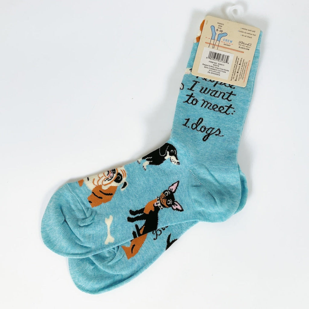 BlueQ - People To Meet: Dogs Crew Socks