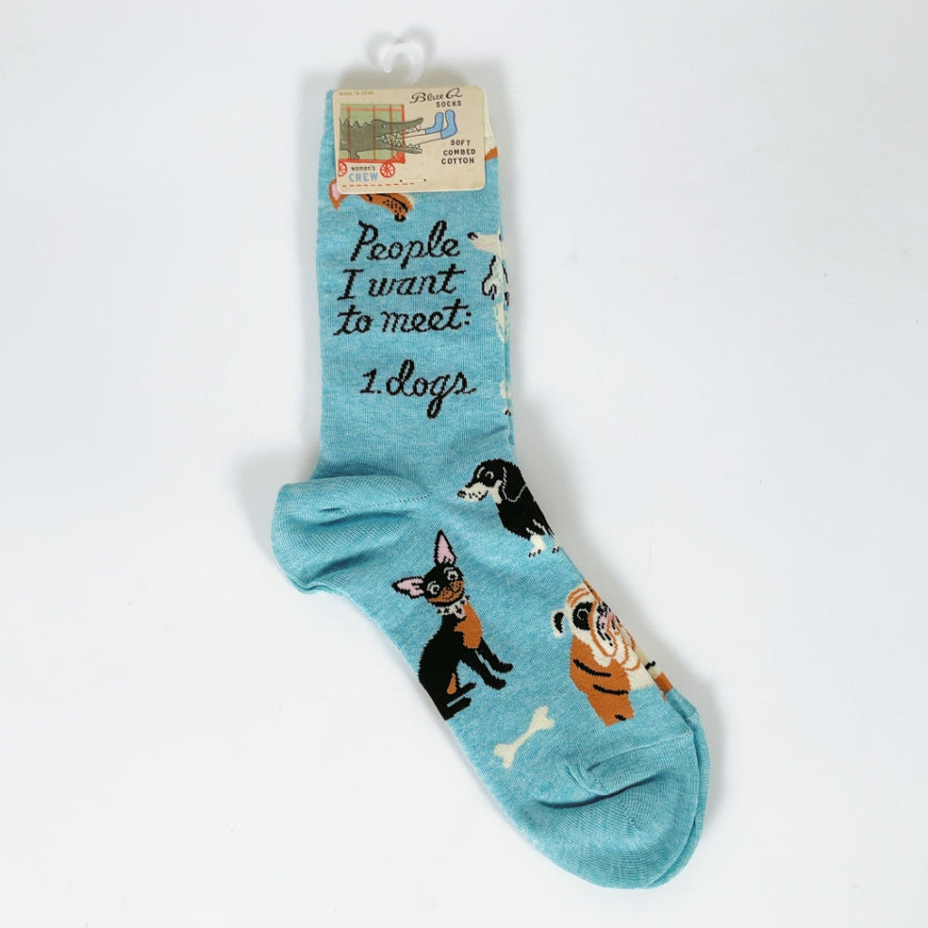 BlueQ - People To Meet: Dogs Crew Socks