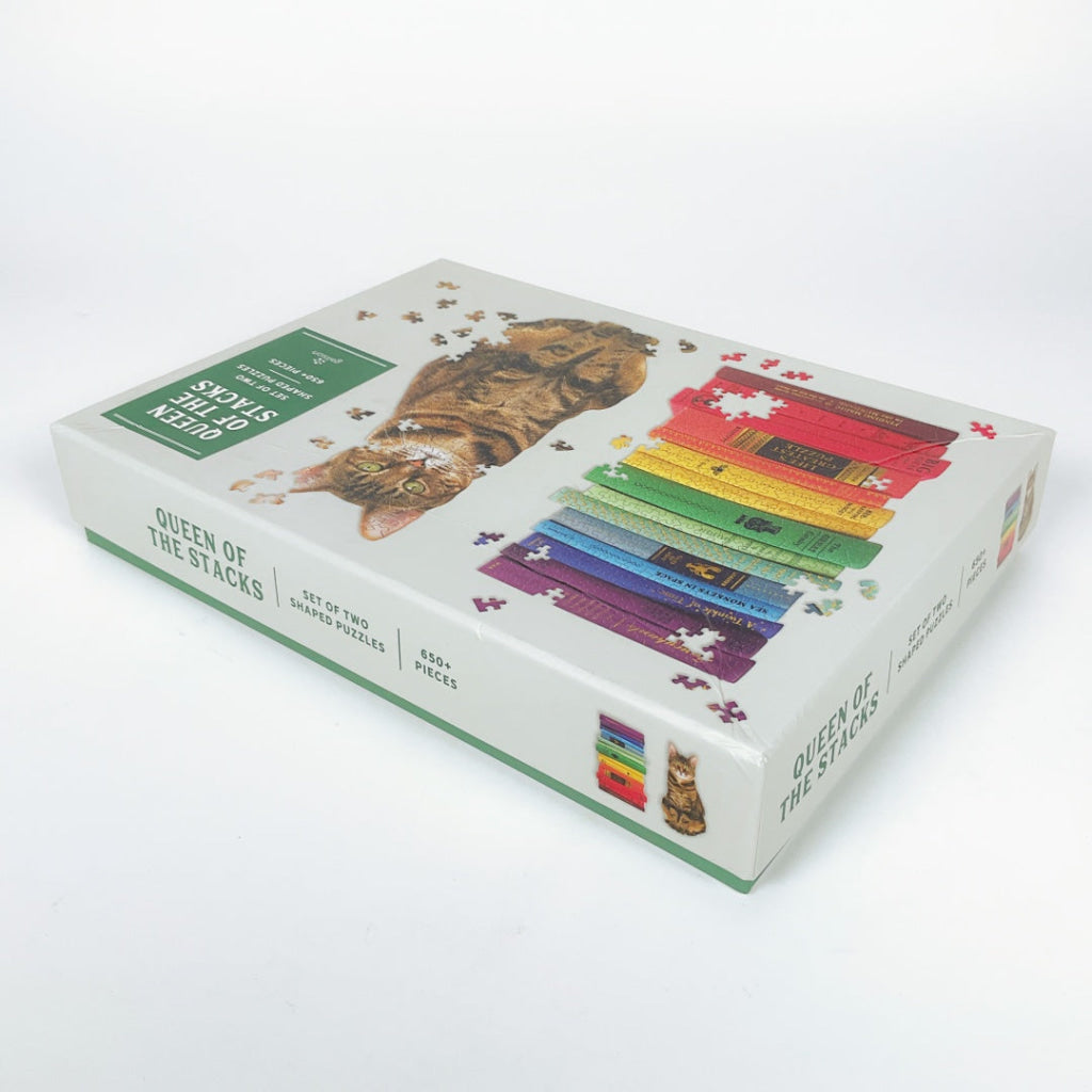Galison - QUEEN OF THE STACKS Set Of Two Shaped Puzzles