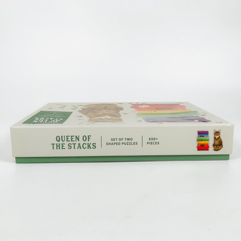 Galison - QUEEN OF THE STACKS Set Of Two Shaped Puzzles