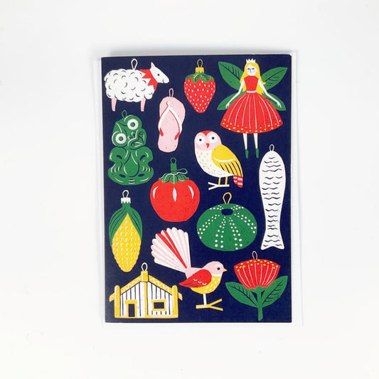 Henri Stone - Greeting Cards - Kiwi Christmas Ornaments