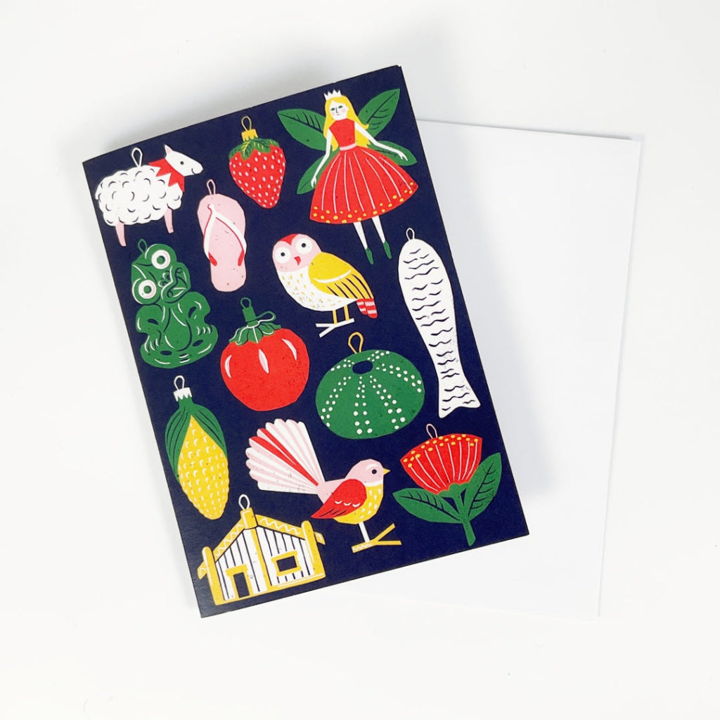 Henri Stone - Greeting Cards - Kiwi Christmas Ornaments