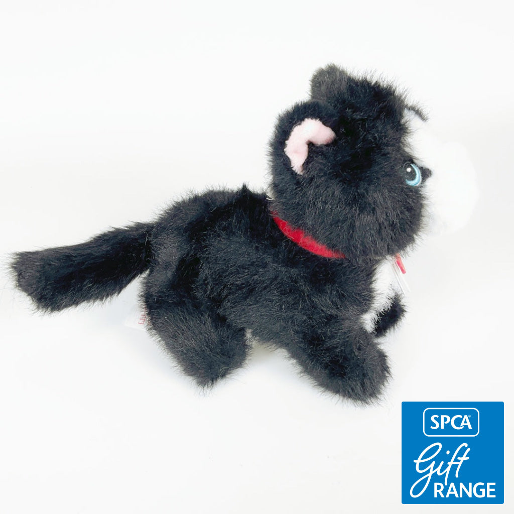 Keeleco - 18cm Pouncing Kitty Love - Black-and-White