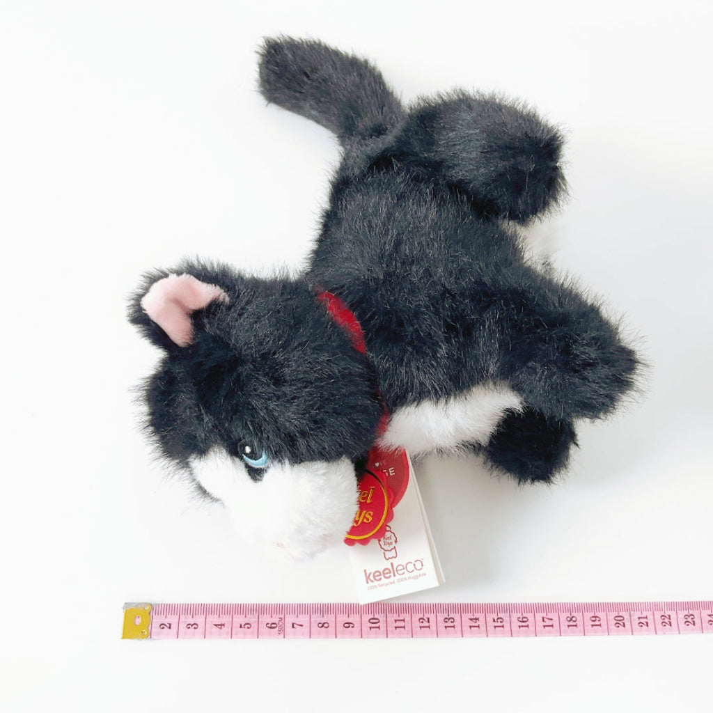 Keeleco - 18cm Pouncing Kitty Love - Black-and-White