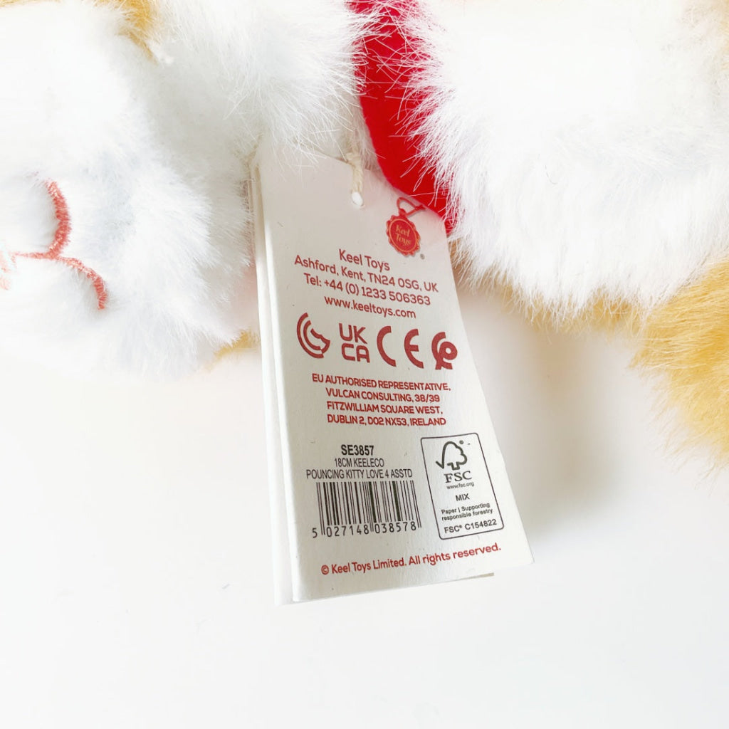 Keeleco - 18cm Pouncing Kitty Love - Ginger