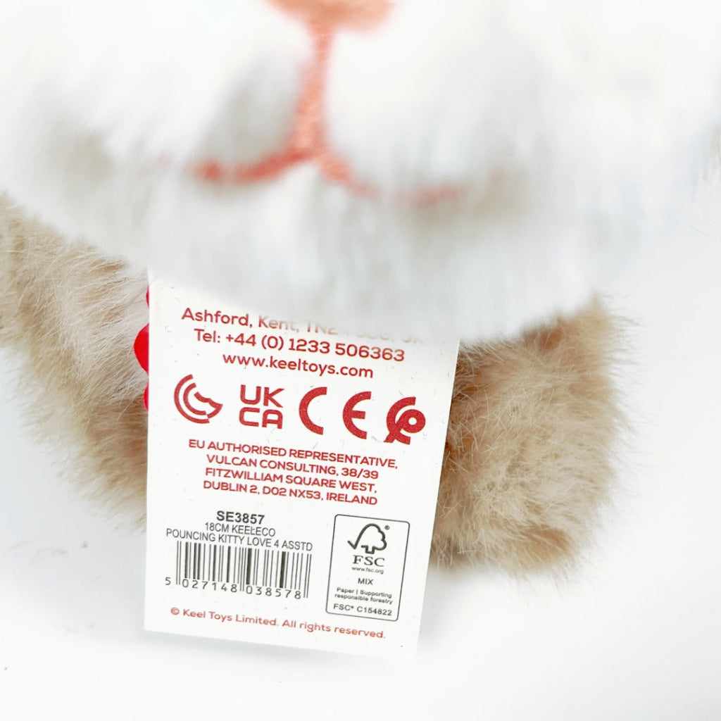 Keeleco - 18cm Pouncing Kitty Love - Grey