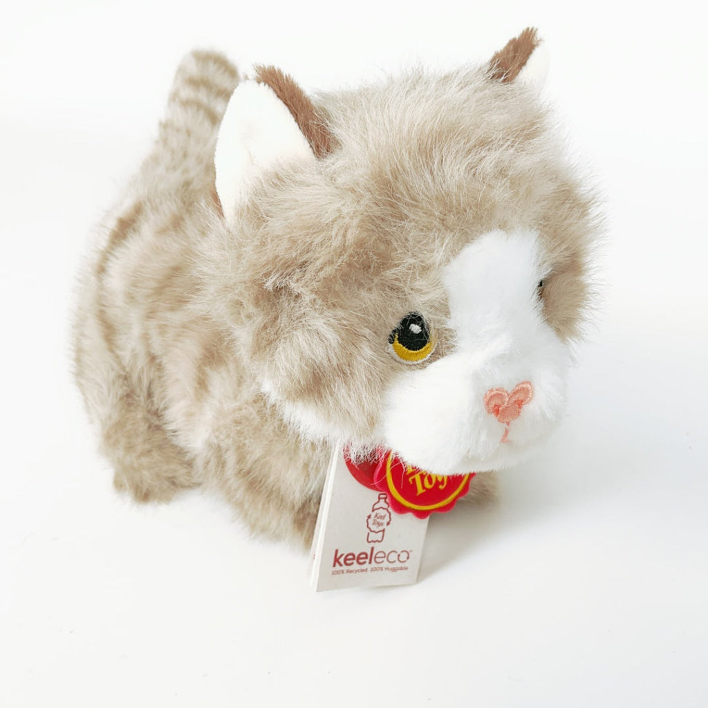 Keeleco - 18cm Pouncing Kitty Love - Grey