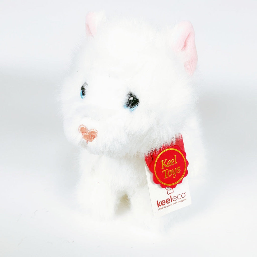 Keeleco - 18cm Pouncing Kitty Love - White