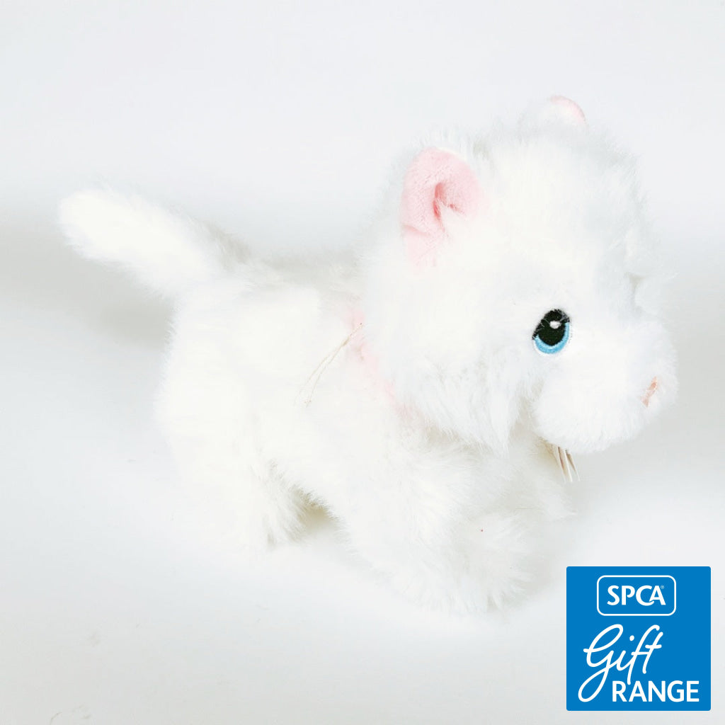 Keeleco - 18cm Pouncing Kitty Love - White