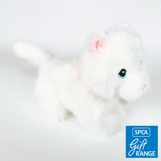 Keeleco - 18cm Pouncing Kitty Love - White