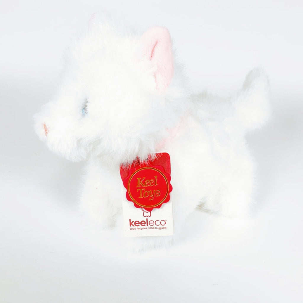 Keeleco - 18cm Pouncing Kitty Love - White