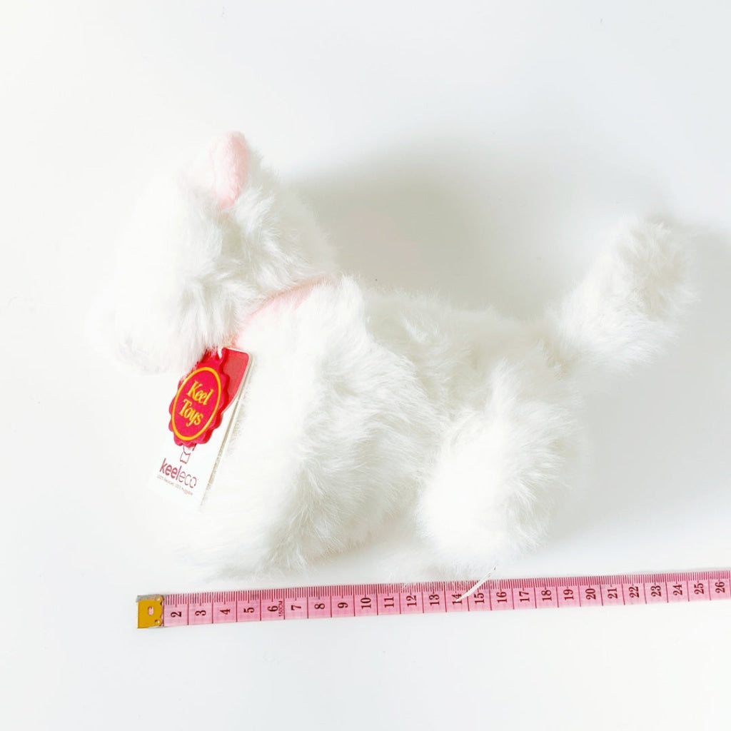 Keeleco - 18cm Pouncing Kitty Love - White