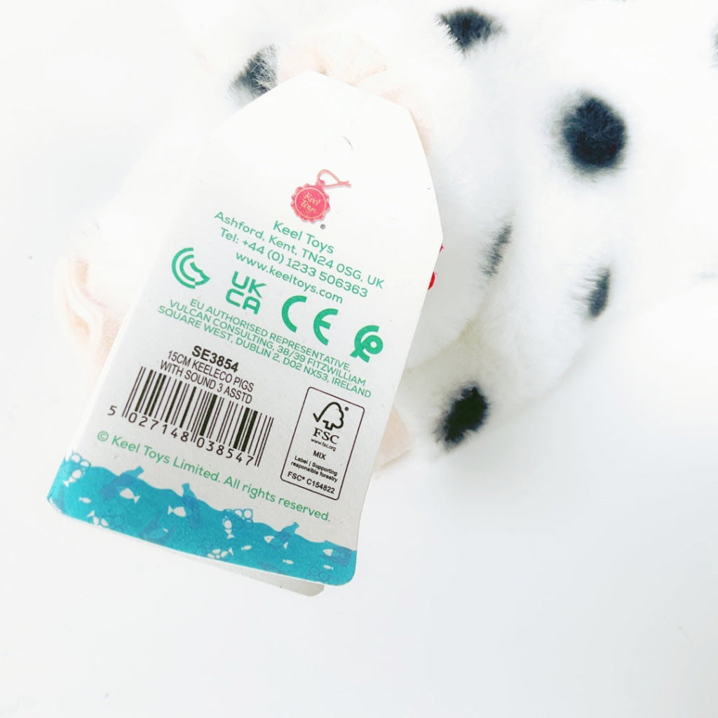Keeleco - Pigs with Sound - White pig with black spots