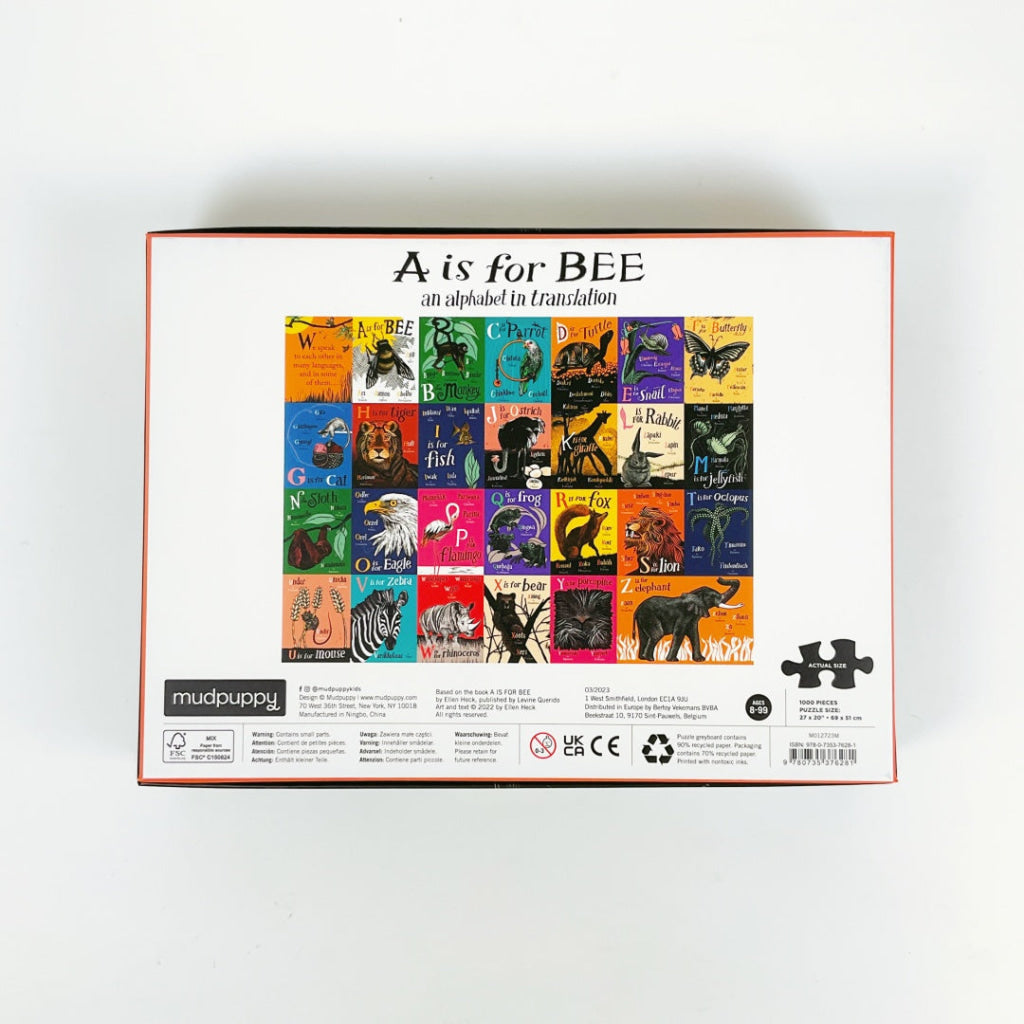 Mudpuppy - A is for Bee: An Alphabet in Translation 1000