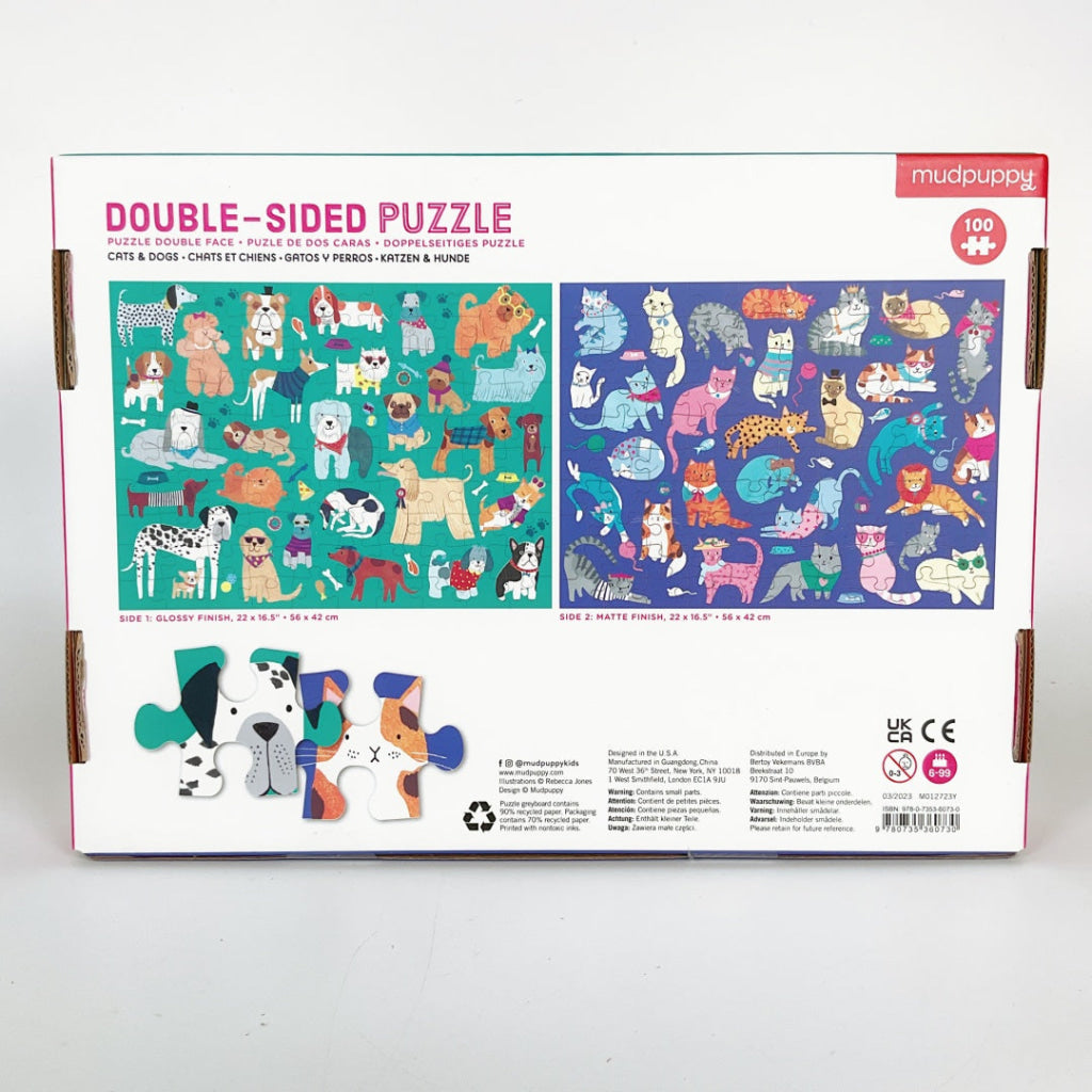Mudpuppy - Cats and Dogs 100 Piece Double-Sided Puzzle