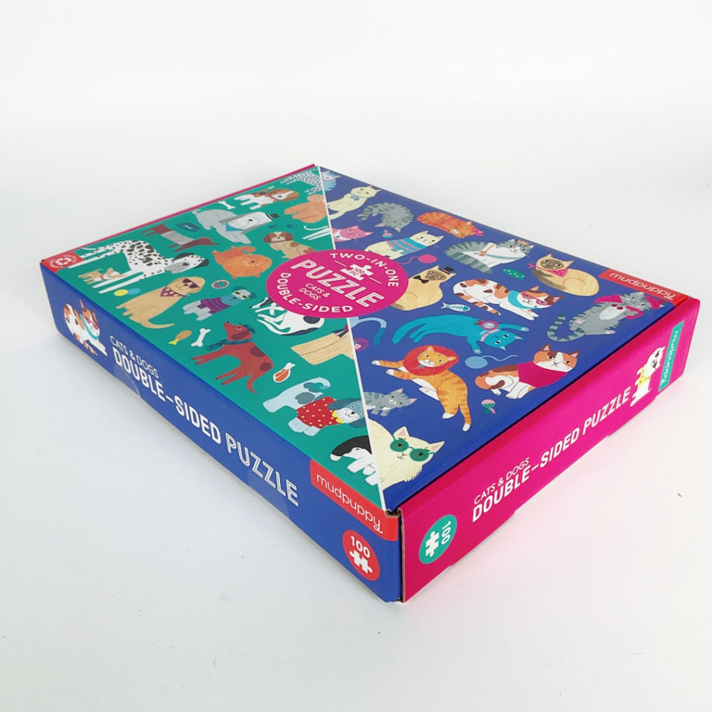 Mudpuppy - Cats and Dogs 100 Piece Double-Sided Puzzle