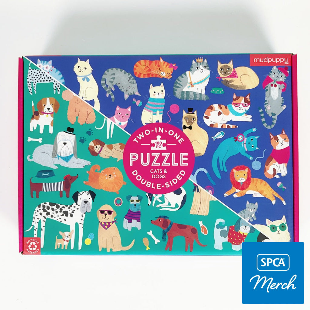Mudpuppy - Cats and Dogs 100 Piece Double-Sided Puzzle