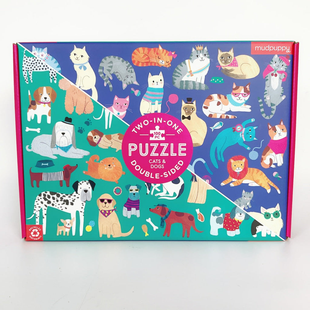 Mudpuppy - Cats and Dogs 100 Piece Double-Sided Puzzle