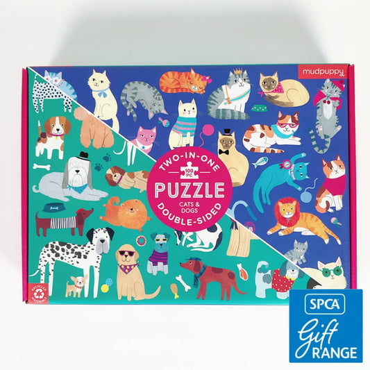 Mudpuppy - Cats and Dogs 100 Piece Double-Sided Puzzle