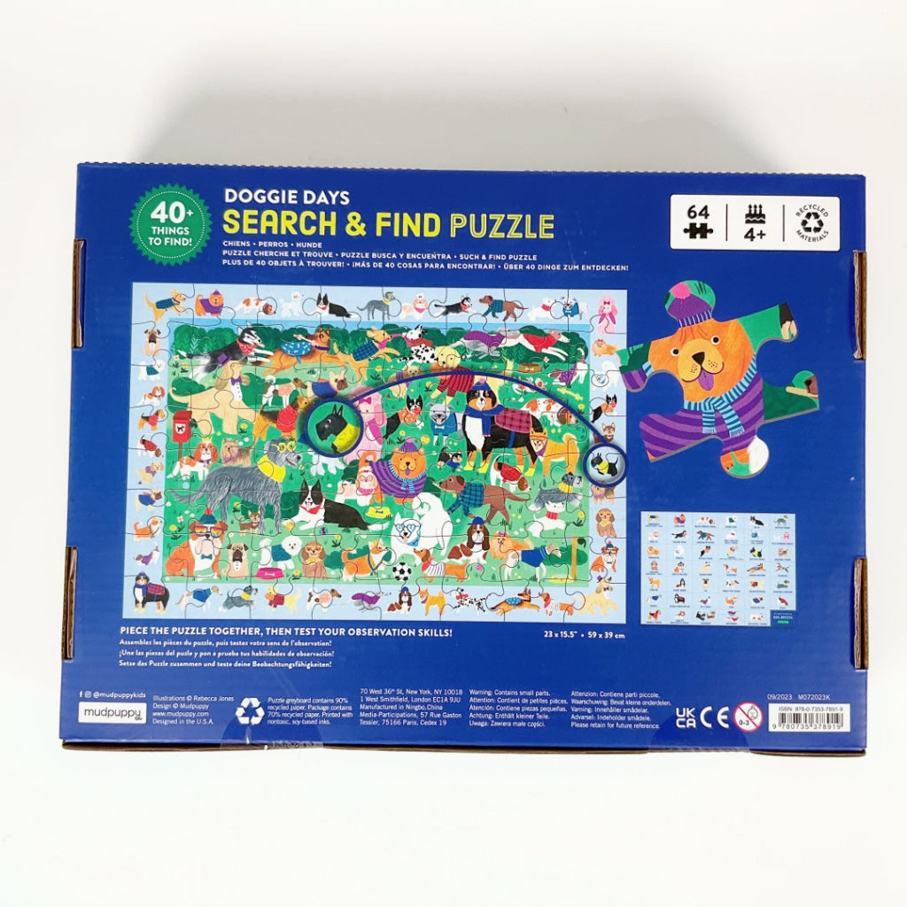 Mudpuppy - Doggie Days Search & Find 64 Piece Puzzle