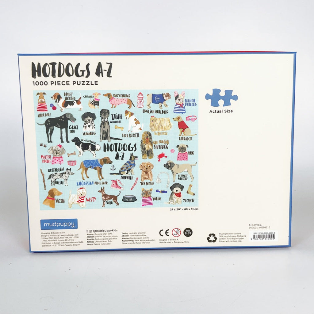 Mudpuppy - Hot Dogs A-Z 1000 Piece Family Puzzle