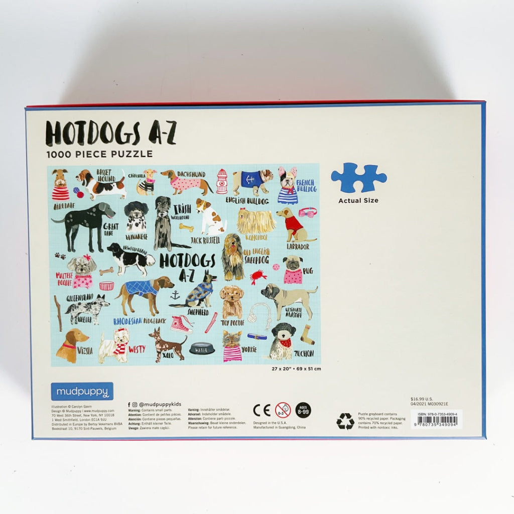 Mudpuppy - Hot Dogs A-Z 1000 Piece Family Puzzle
