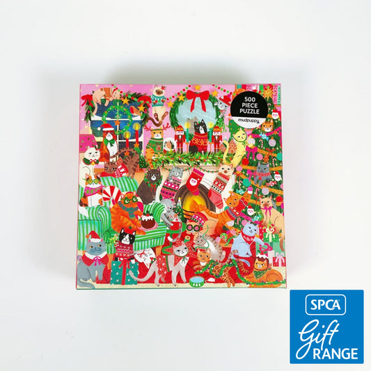 Mudpuppy - Merry Catmas 500pcs Family Puzzle