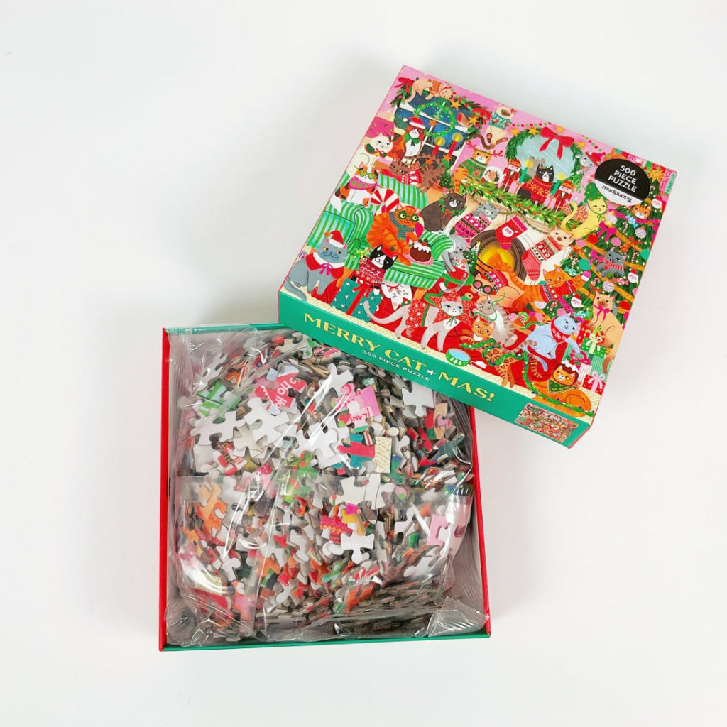 Mudpuppy - Merry Catmas 500pcs Family Puzzle